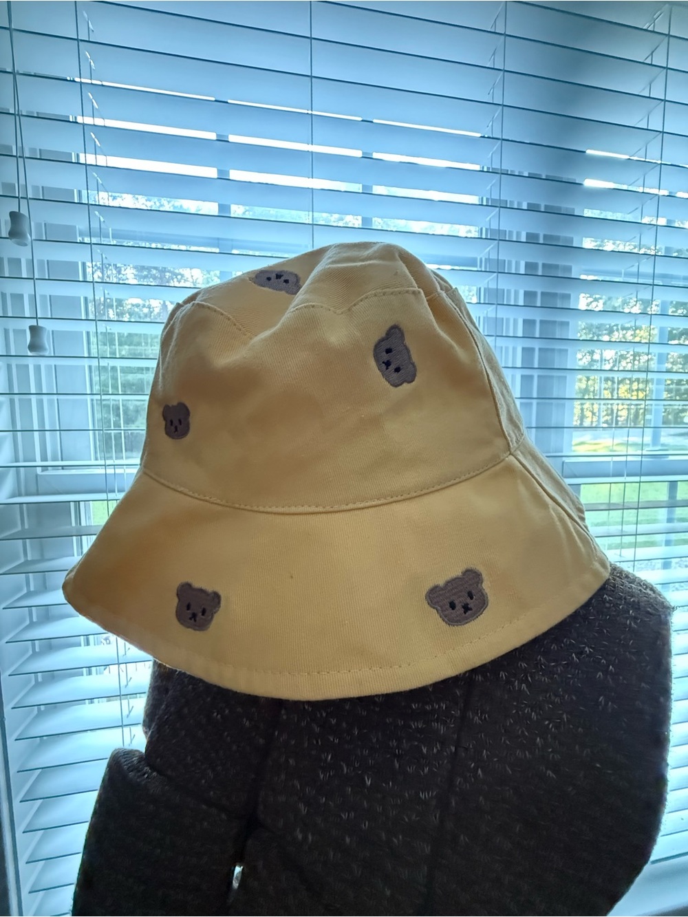 Yellow Bear Embroidered Bucket Hat